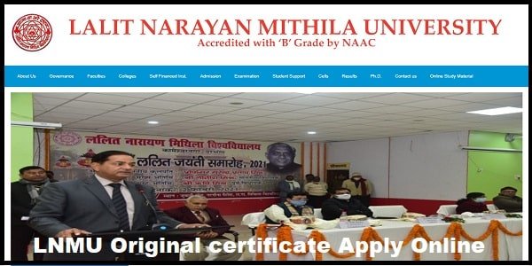 lnmu original certificate apply online