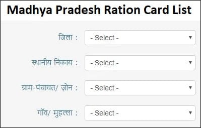 New Ration Card List MP 2021